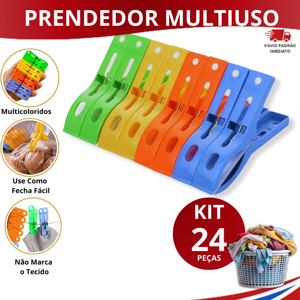 Kit 24 a 96 Prendedores De Roupas Coloridos Multiuso Reforçado Para Roupas Fecho De Alimentos