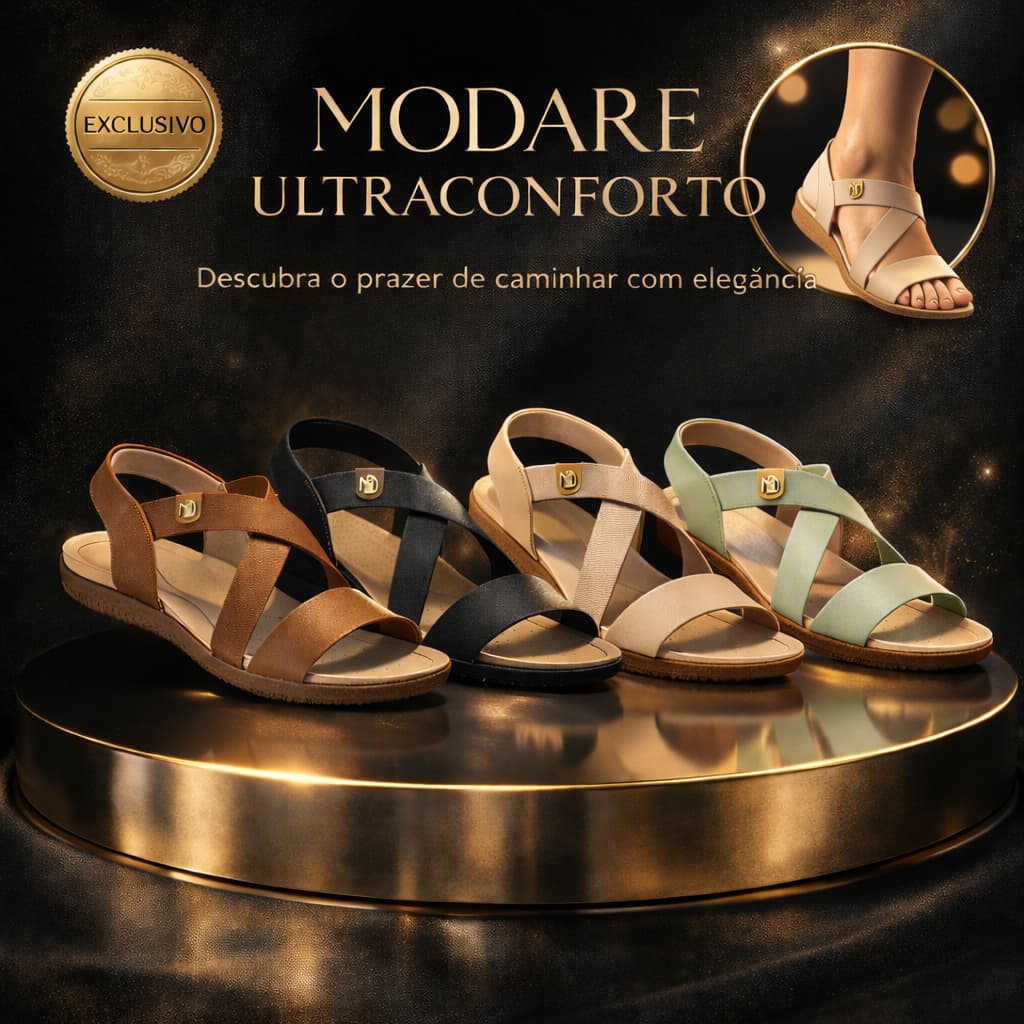 Sandália Feminina Rasteira Ortopédica Com Elástico Bolhas Massageadoras Original