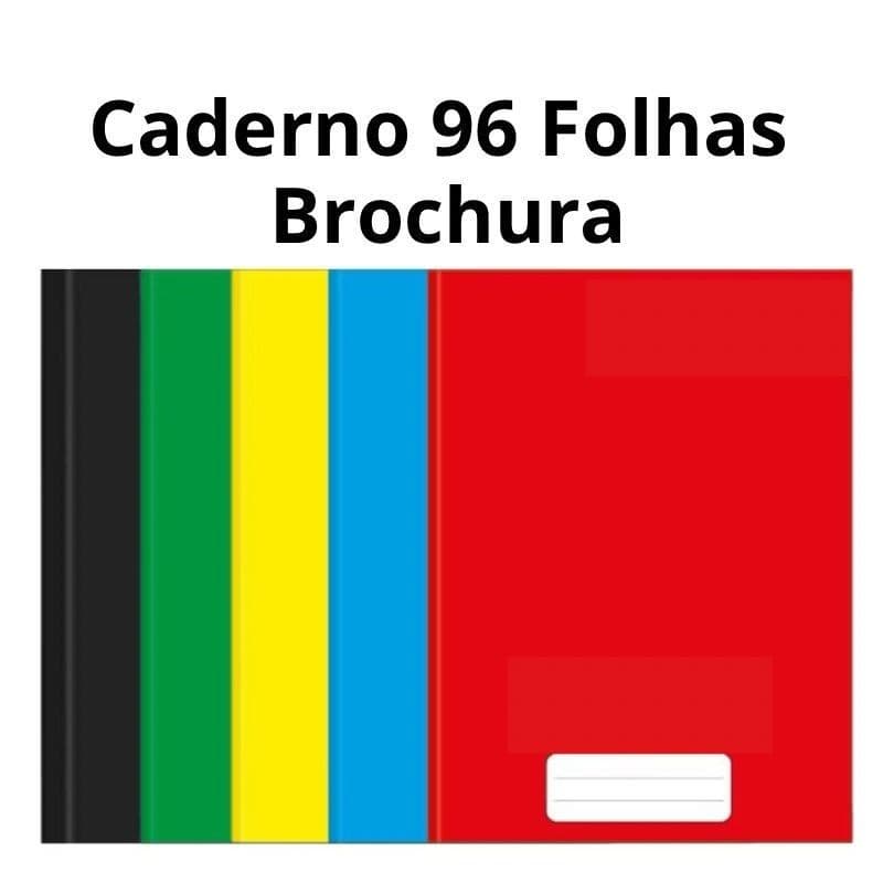 Caderno Brochura Grande A4 96 folhas Capa Dura Brochurao Escolar Infantil Credeal