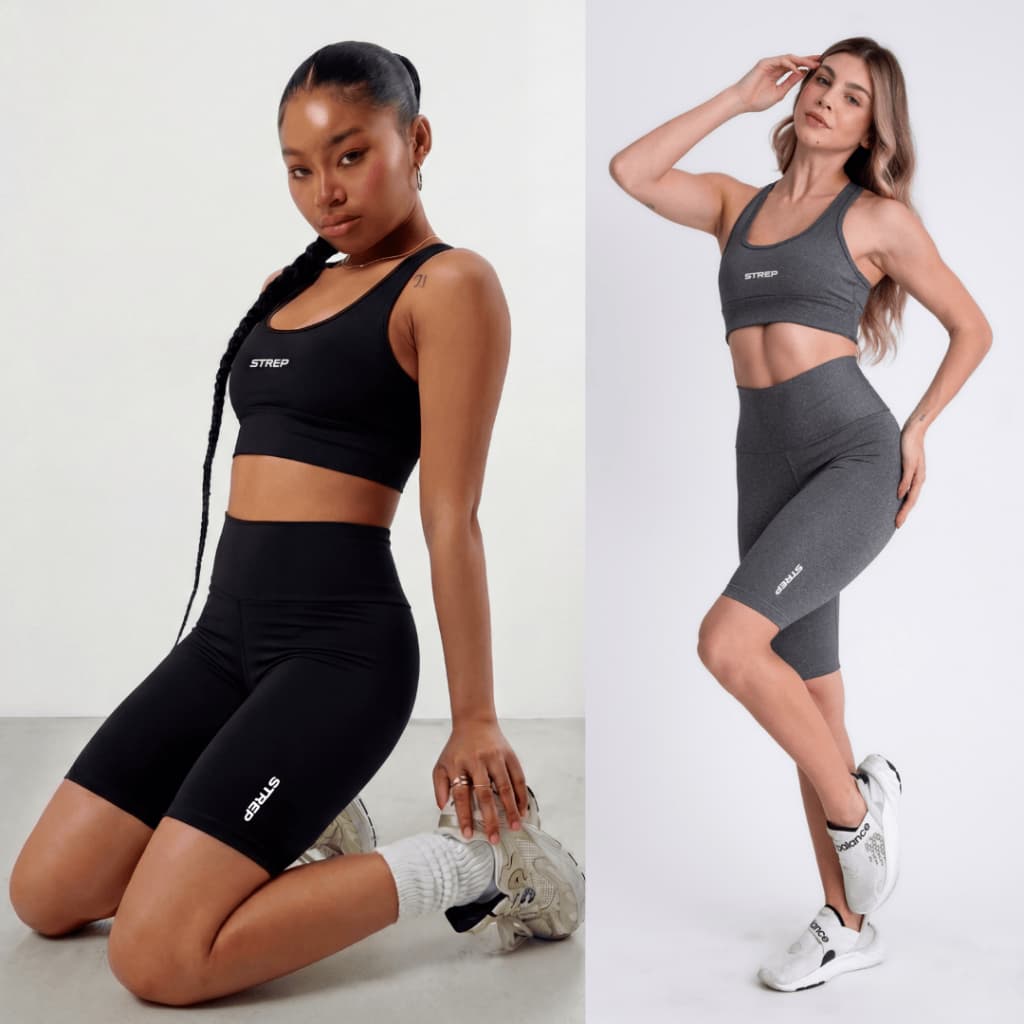 Kit 2 Bermuda Ciclista Cós Alto Bermuda Academia Lisa Fitness