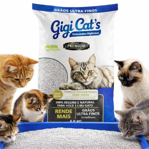 areia higiênica para gatos bentonita Gigi cats nacional
