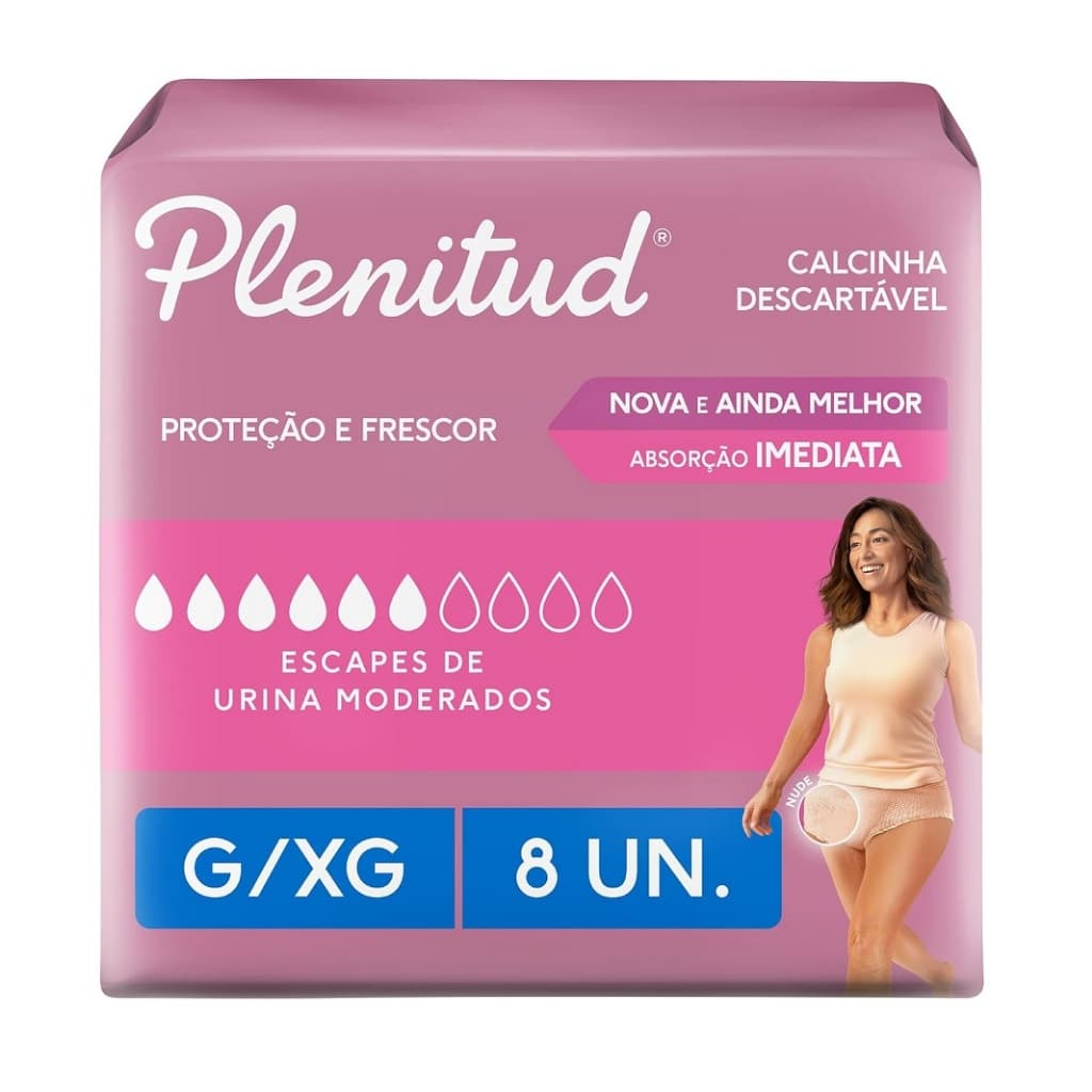 Plenitud Femme Fralda / Roupa Íntima G/XG - 8un - ROSA