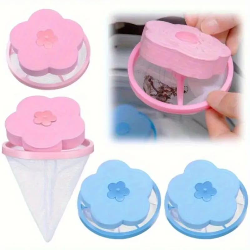 1/5 Pcs Saco De Filtro Flutuante Para Máquina De Lavar Roupa Flor-em Forma De Rede Removedor De Cabelo Saco De Lavagem