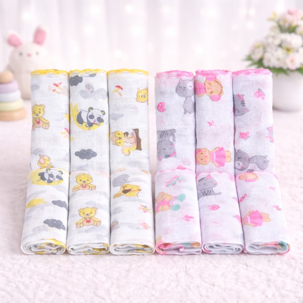 Fralda de Boca Bebe 6 unidades Dupla Camada 100% Algodão