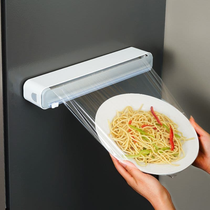 Cortador de Filme Plástico PVC Ajustável com Ventosa Forte - Selagem de Alimentos e Corte Fácil