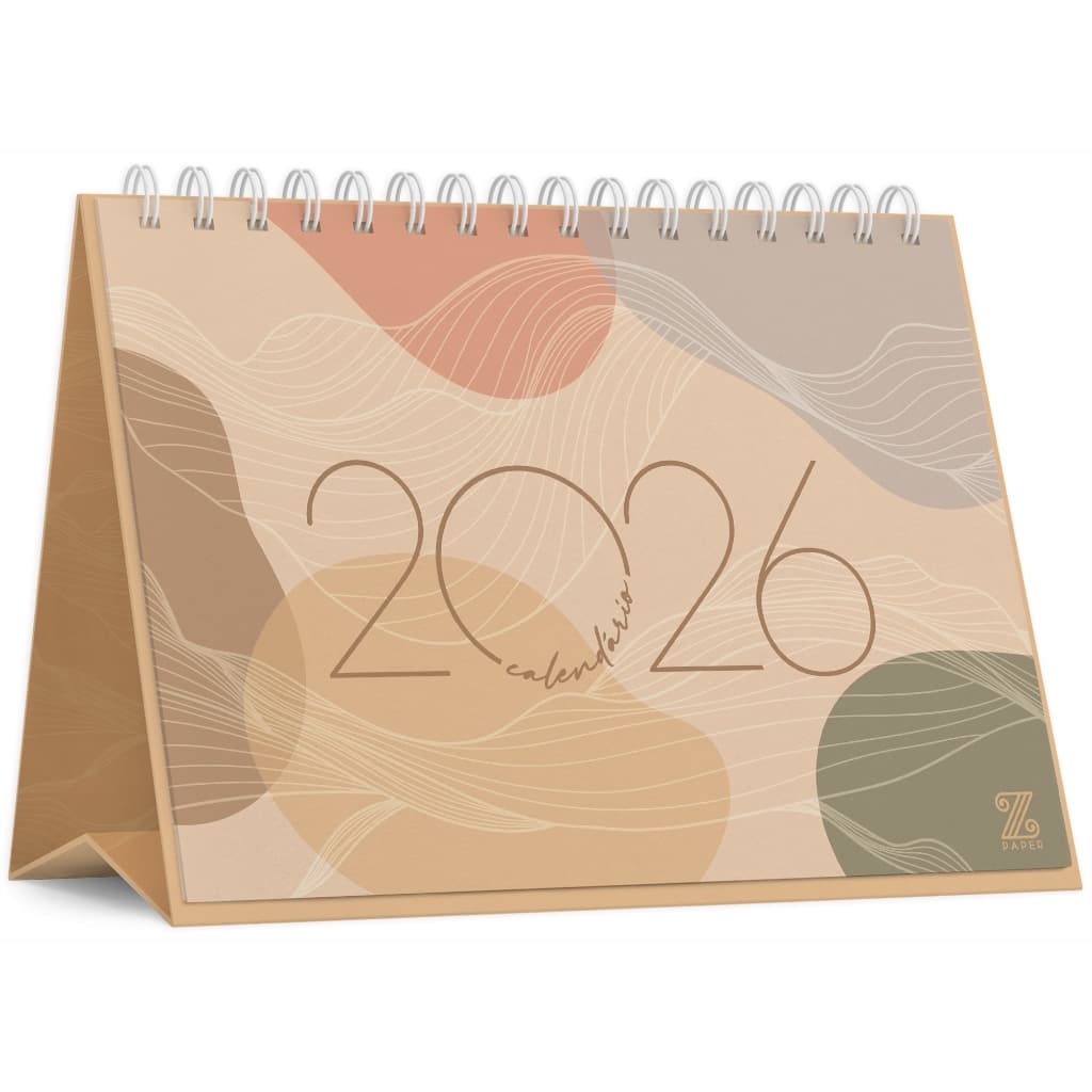 Calendário de mesa 2026 - Natural - Z Paper