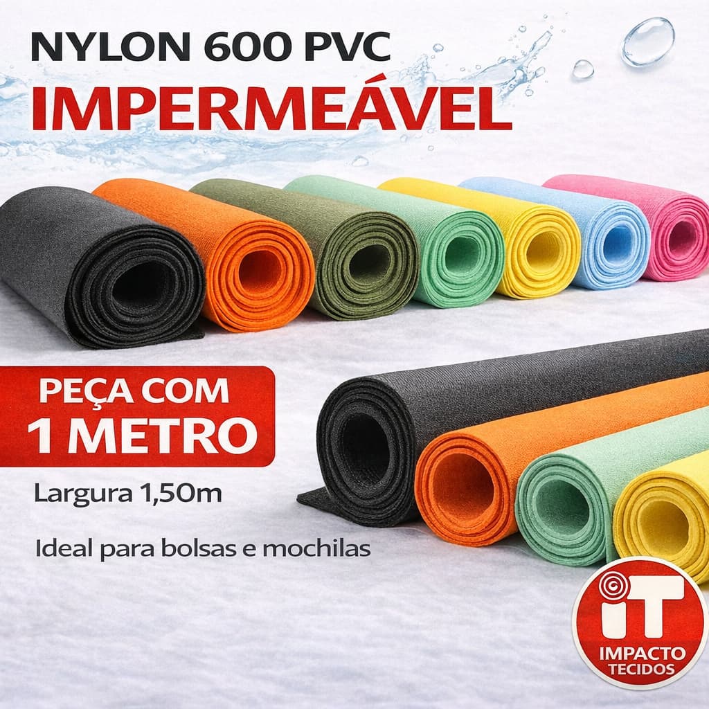 Tecido Nylon 600 Pvc Impermeável Sublimação 1mt x 1,50 mt Para Bolsa Mochila Sublimação