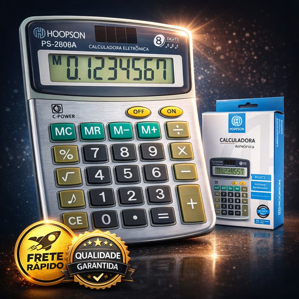 Calculadora Grande 8 Dígitos Portátil  Bateria Escritório Escolar Profissional