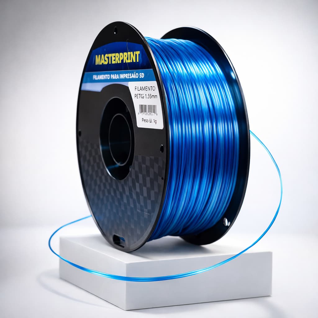 Filamento PETG 1,75mm MASTERPRINT Resistente Durável para Impressora 3D Alta Precisão 1kg