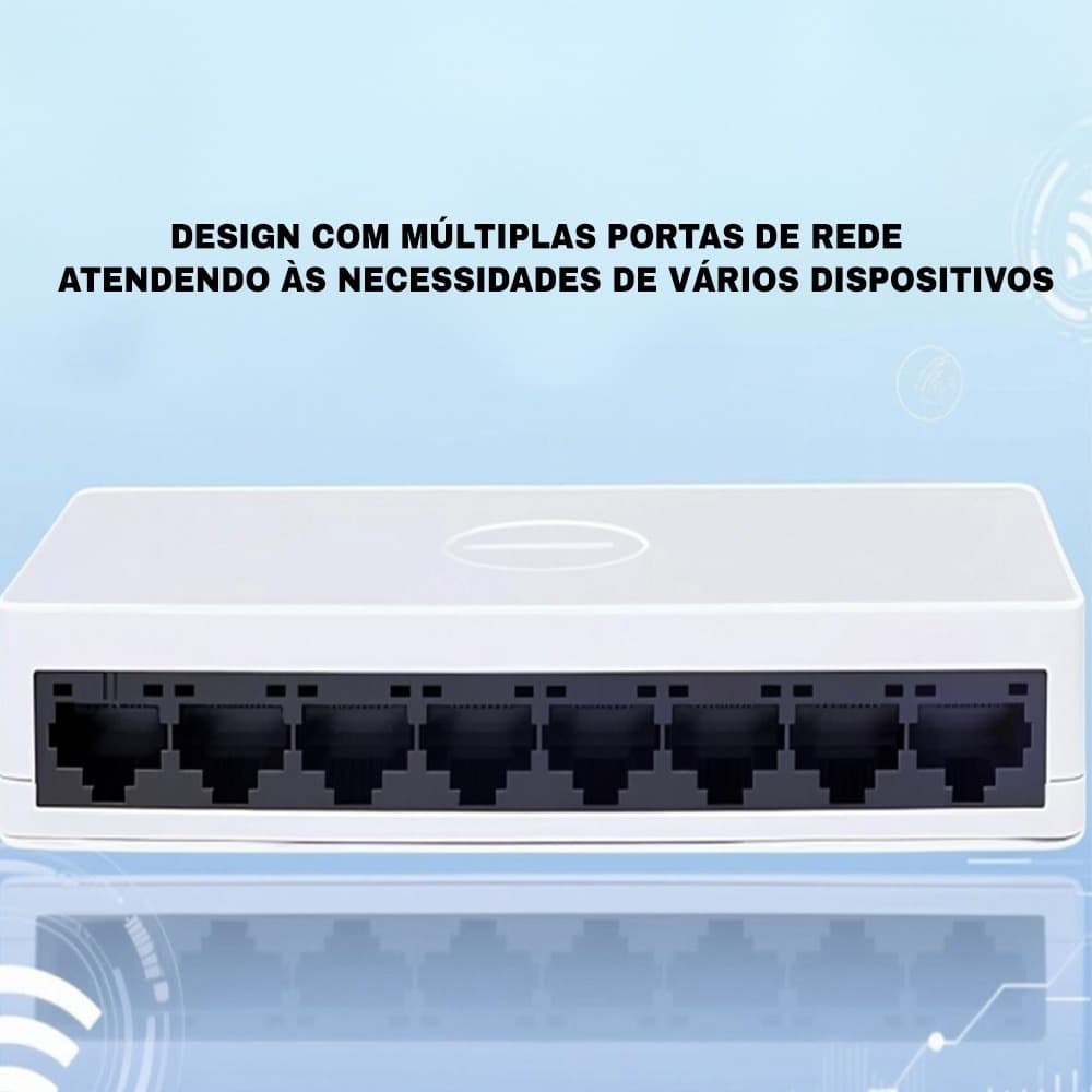Switch Gigabit 5/8 Portas 100Mbps Hub Ethernet RJ45 Network Para PC Gamer Streaming Smart TV