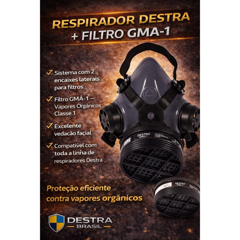 kIT Respirador 1/4 Facial  Mig-11-S/F + 1 pc Filtro VO - (Vapores orgânico)