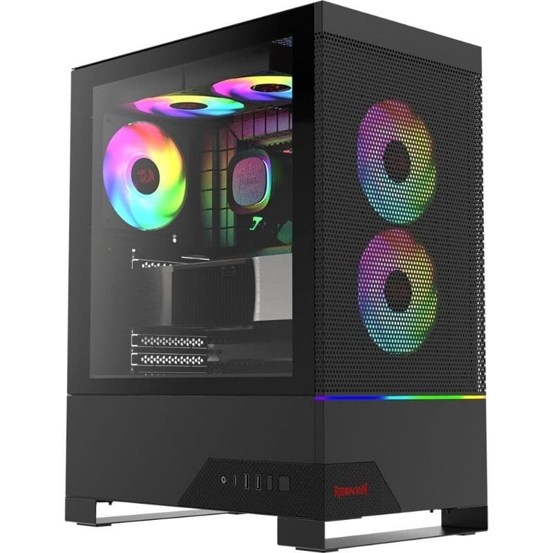Gabinete Gamer Redragon Carbon, RGB, Mid Tower, ATX, Lateral em Vidro Temperado, Preto - CA-610B