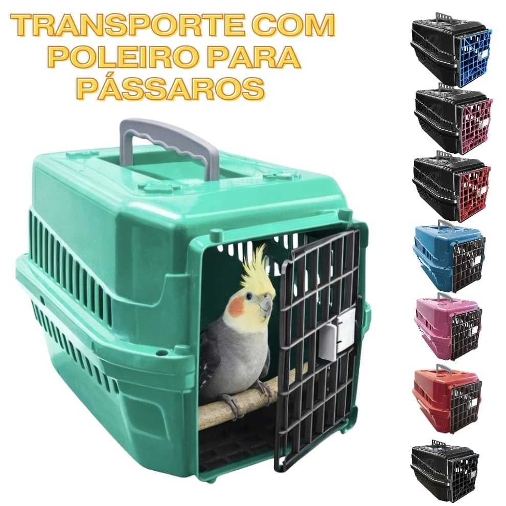 TRANSPORTE MEC PARA PASSÁROS COM POLEIRO PARA CALOPSITA PERIQUITO RINGNECK