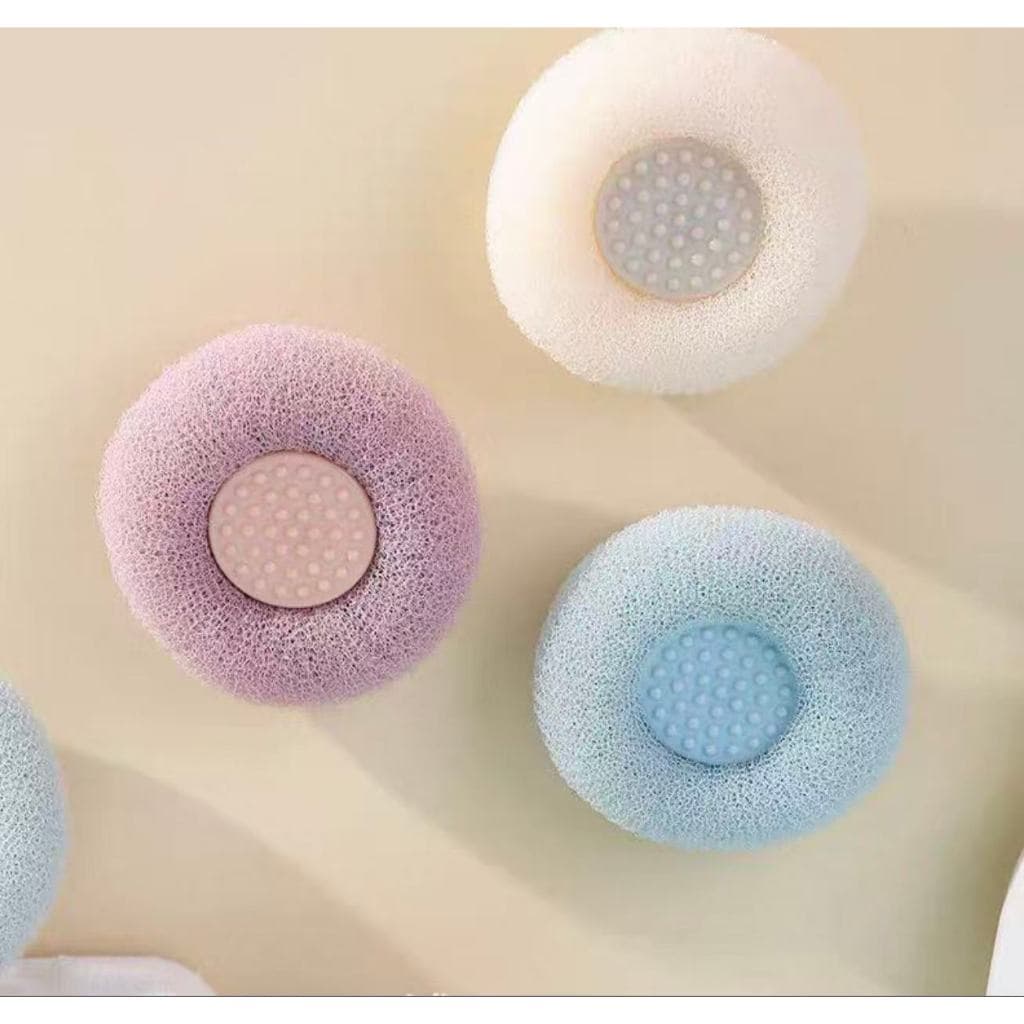 kit 1/2/3 Esponja de Banho Redonda com Ventosa Bucha Esfoliante Bola de Banho(COR ALEATORIO)