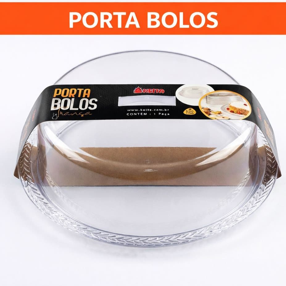 Porta Bolo Transparente Com Tampa Cristal Resistente Grande Reforçado Boleira Levar Bolo Festa