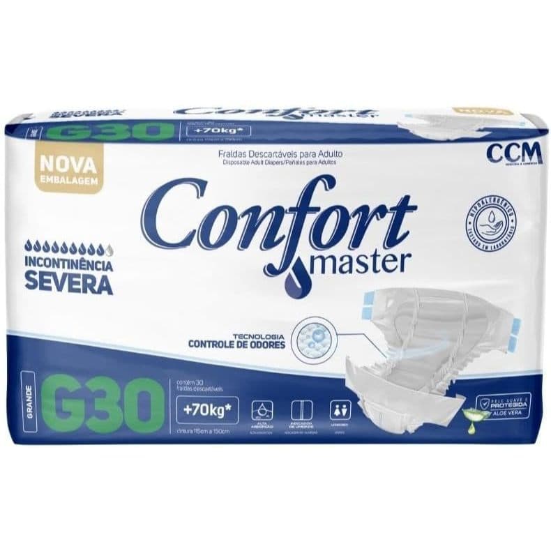 1 Pacote de Fralda Geriátrica Confort Master Econômica G com 30 unidades‎