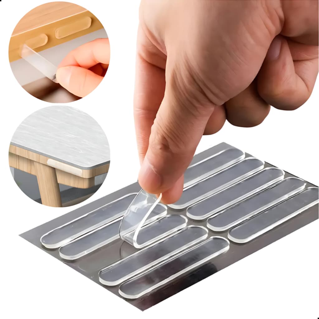 10 Unidade Protetores Anti Impacto Adesivo Silicone Transparente Porta Maçaneta Parede Moveis