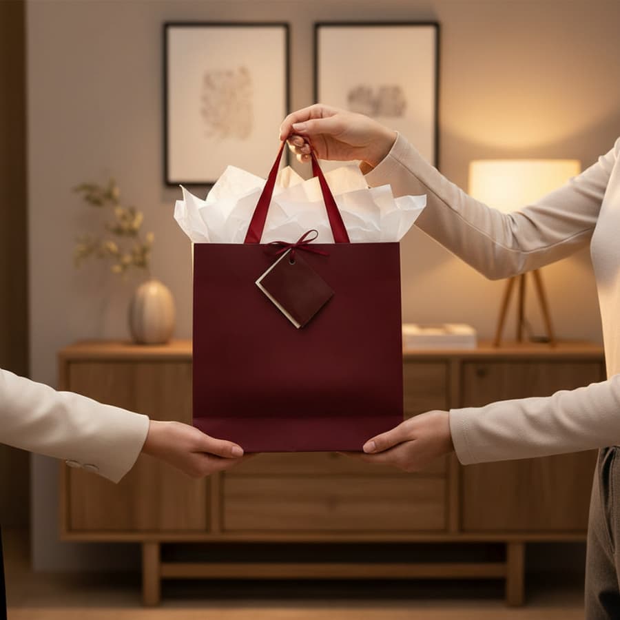 Kit Sacolas De Presente 24x24cm Embalagem Premium Alça de Fita Gorgurão Brindes para evento