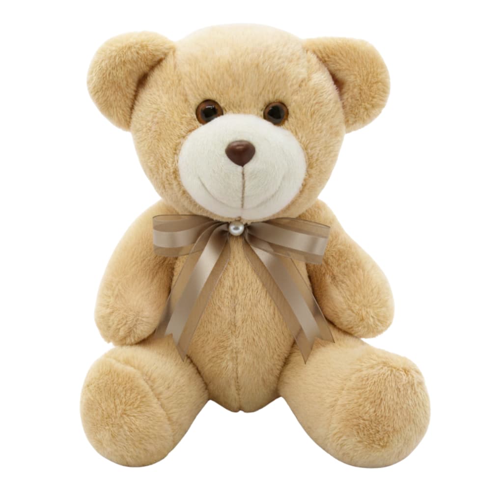 Urso de Pelúcia Articulado com Laço 15cm Sentado Decoração Quarto Infantil