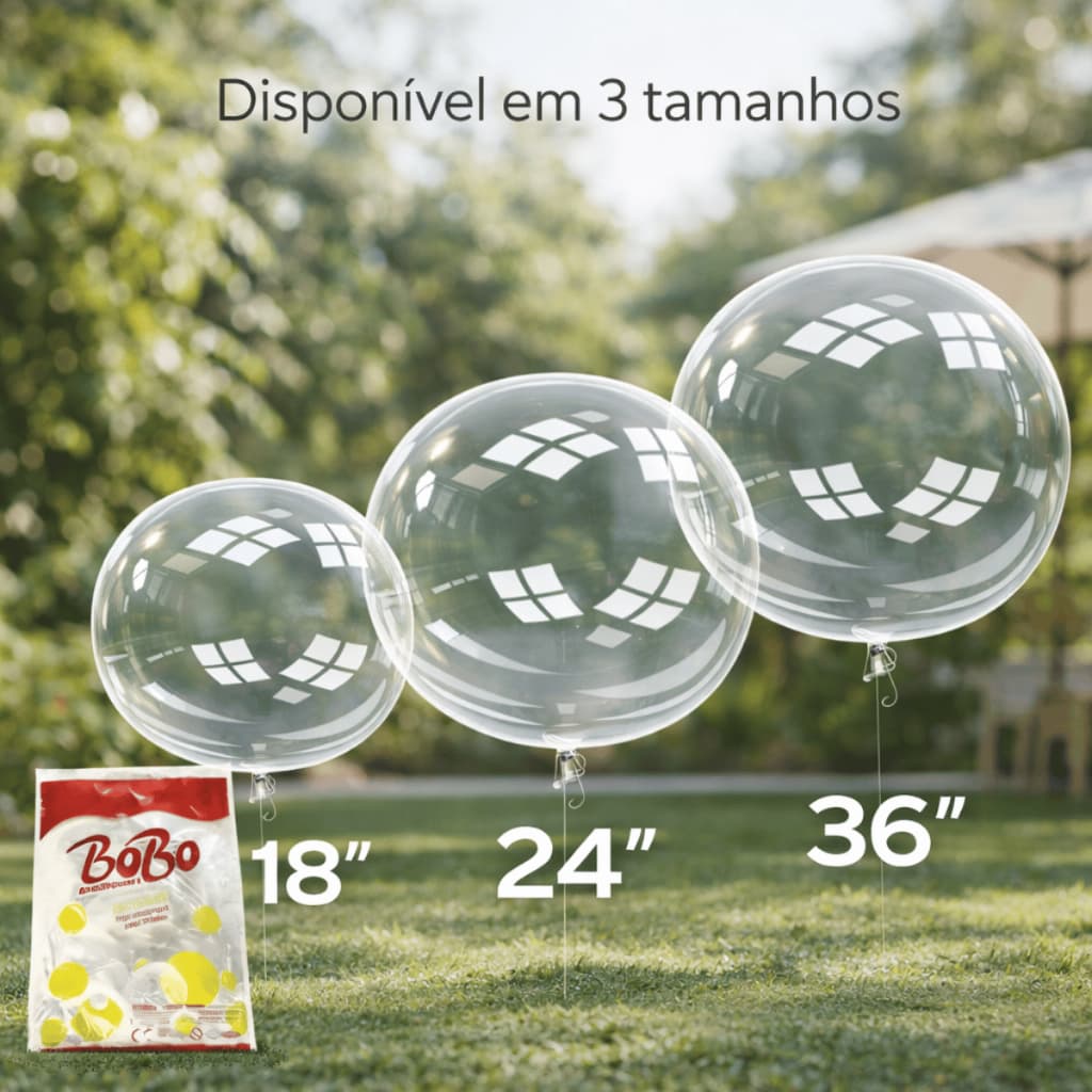 Balão Bubble Bolha Transparente 18" 24" 36" Polegadas