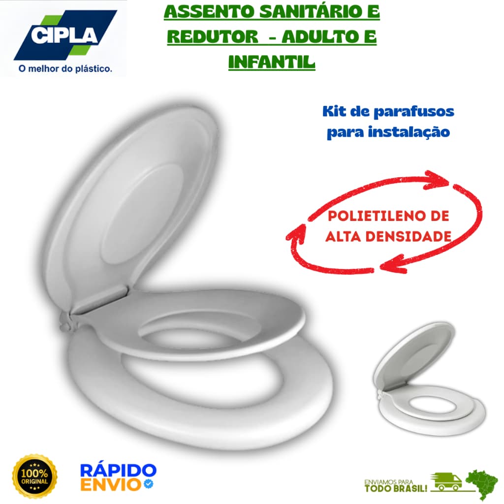 Assento Sanitário Family Branco Com Redudor Para Criança Cipla Oferta Premium Resistente Universal