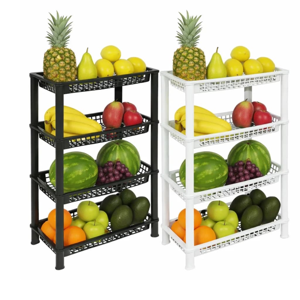 Fruteira Organizadora de Chão 4 Andares Em Plástico Multiuso