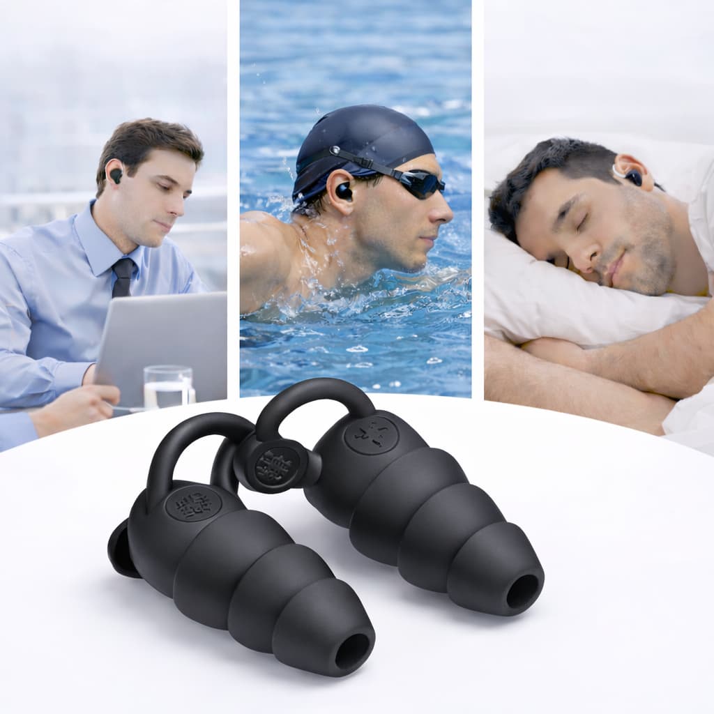 Tampão de Ouvido Protetor Auricular Antirúido Abafador para Dormir Natação Estudar