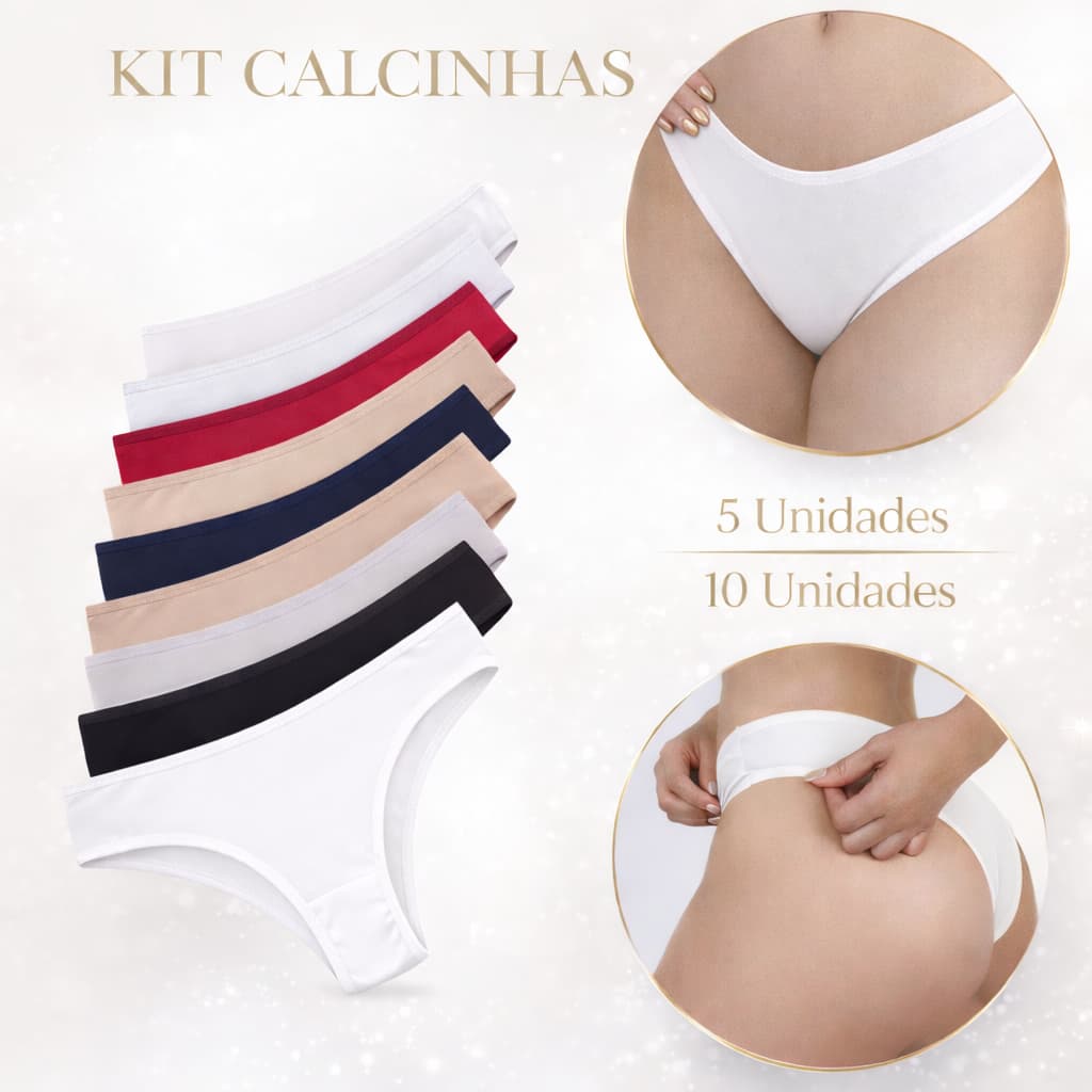 Kit Calcinha Feminina, Tanga Adulto Micro Fibra do P ao G.