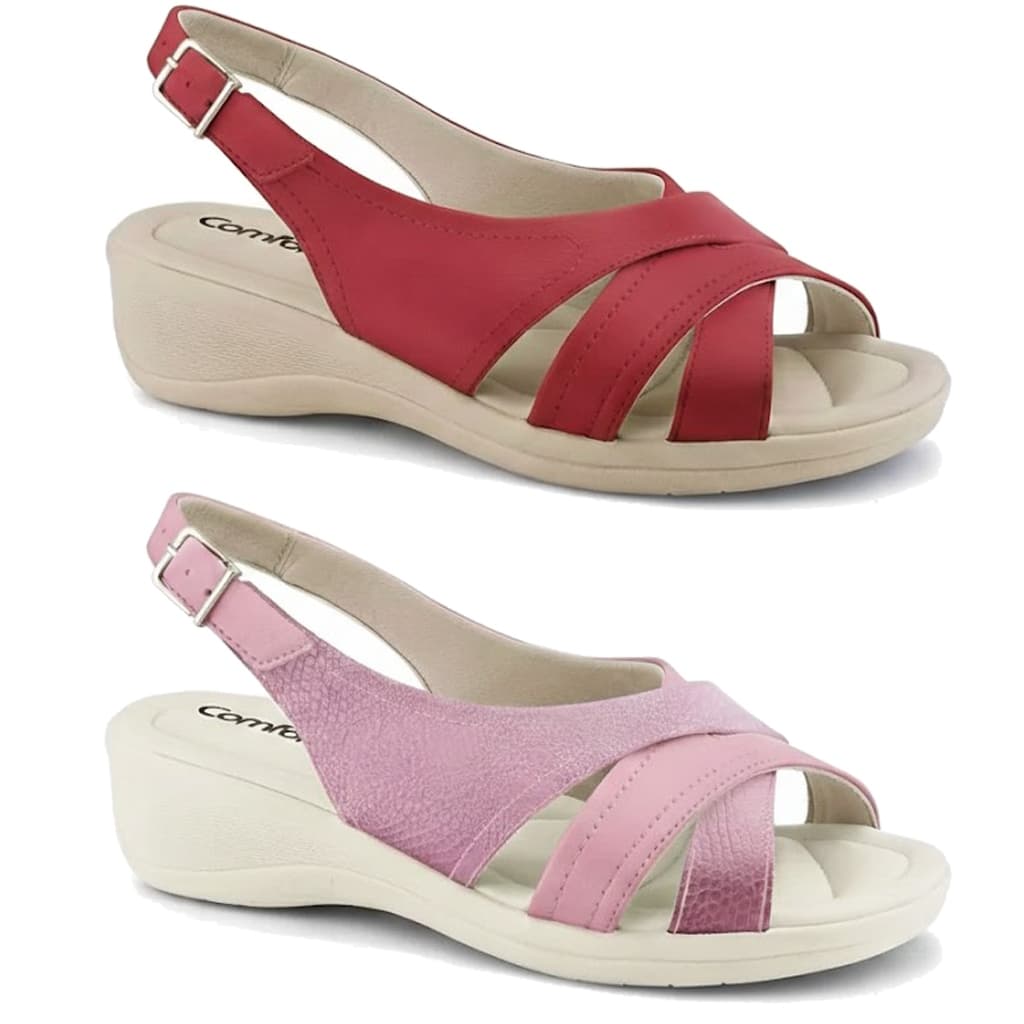 Tamanco Anabela Comfortflex Original 2488422 com NF Feminino Ortopedico Esporao Massagem