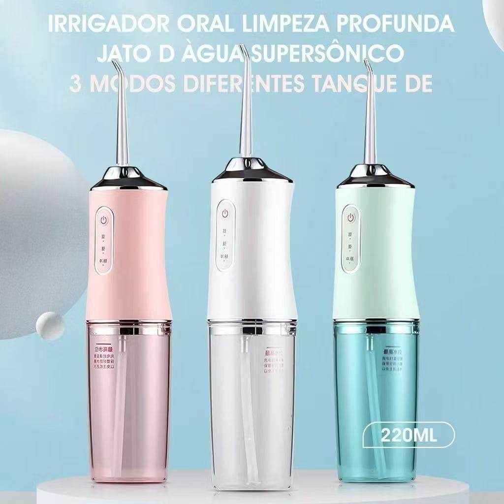 IRRIGADOR  Dental Oral Portátil Recarregável USB 220ml Promoção Limpeza Bocal Jato Forte f