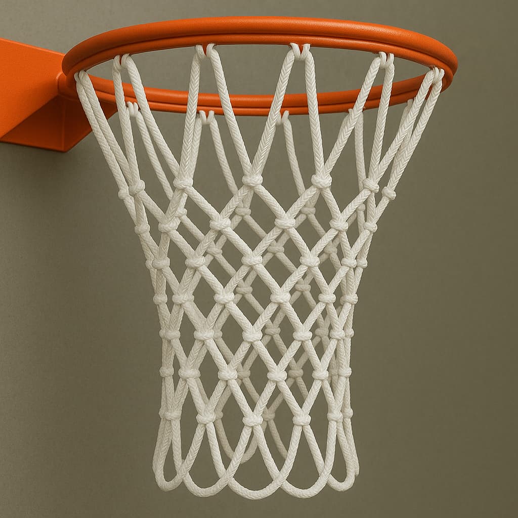 REDE DE BASQUETE 6MM DE SEDA 45CM 10 ALÇAS(aro não incluso)