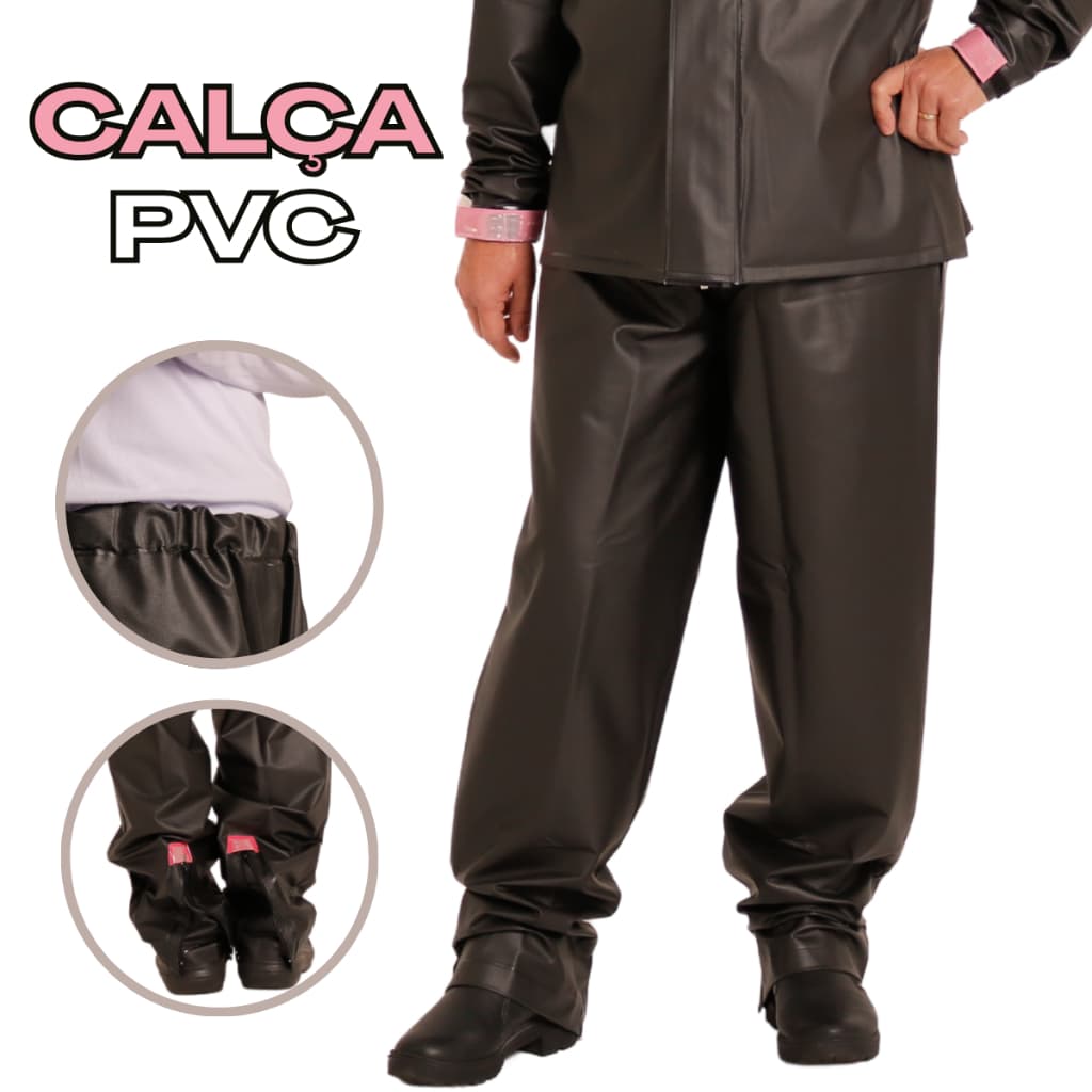 Calça de Chuva Motoqueira Feminina PVC Motogirl Proteção 100% Impermeável + BRINDE