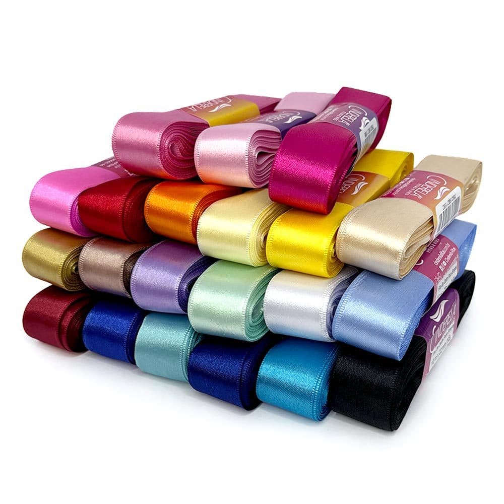10 metros Fita de Cetim Lisa Nº5 Largura 22mm Cinderela Diversas Cores Laço Artesanato
