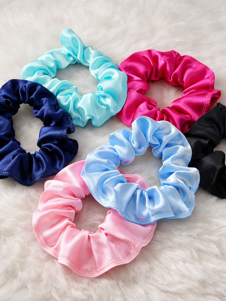 Kit Xuxas de Cetim Scrunchie de Seda Rabicó Elástico para Cabelo de Cetim