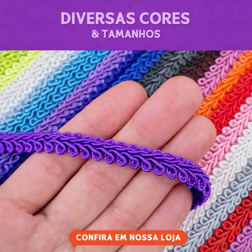 Passamanaria - Fita Galão 10mm - Rolo Com 20 Metros Várias Cores