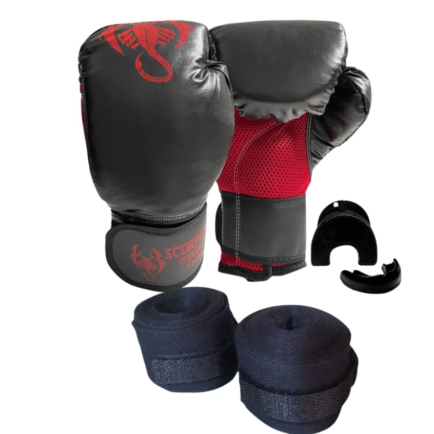 Kit Profissional Treino de Boxe 🥊 Muay Thai, Kickboxing e Sparring Academia Reforçada  + Band + Bucal+Sacola