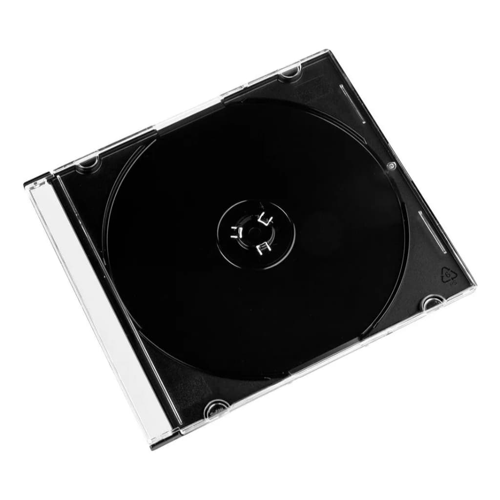 Kit 10 CD Capa Box Case Estojo Caixa Acrílica Slim Fina - cor Preta