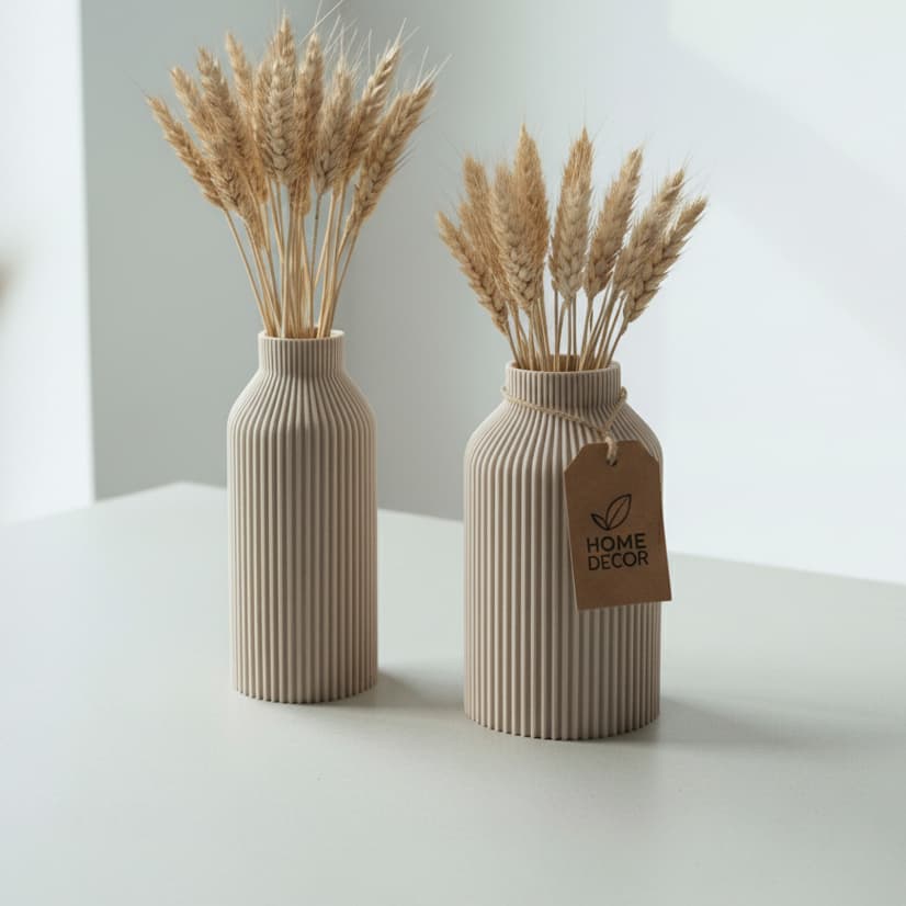 Conjunto com 2 Vasos Decorativos Modernos Cachepot Minimalista para Sala Quarto e Escritório