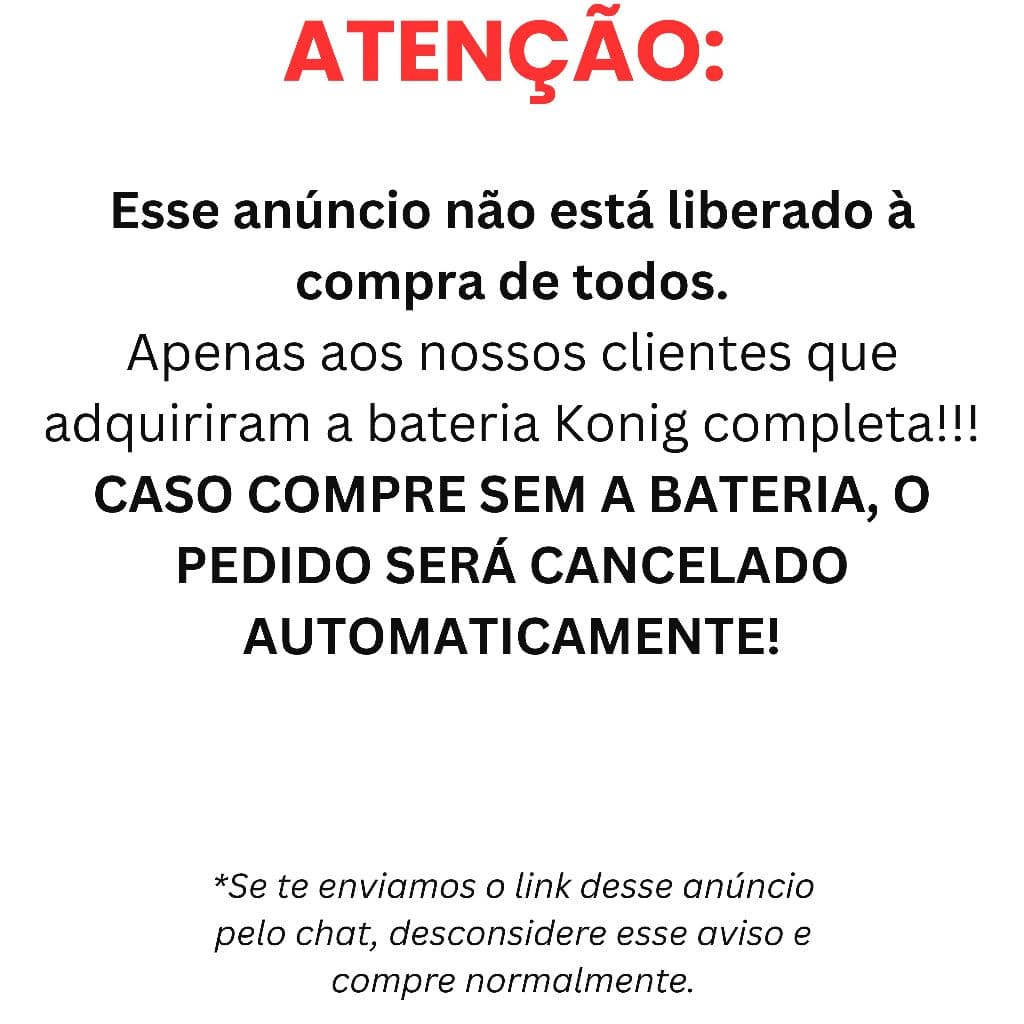 KIT COMPLEMENTAR BATERIA KONIG