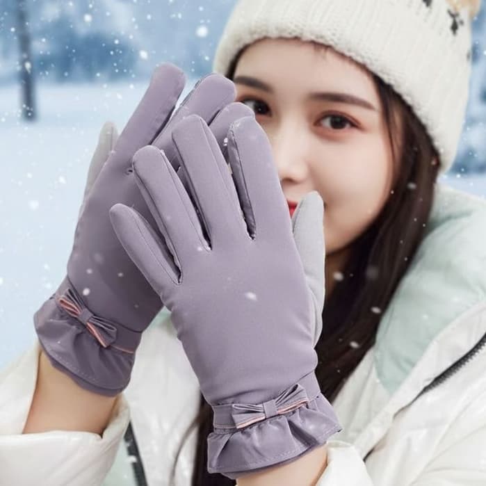 Luva Feminina Térmicas Pelinho À Prova De Vento Quente Impermeável Para Mulher Luva de Frio