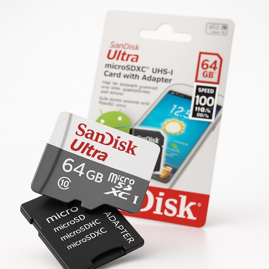 Cartão de Memória 64GB MicroSD Classe 10 + Adaptador SD Alta Velocidade Para Celular Câmera Drone 4K