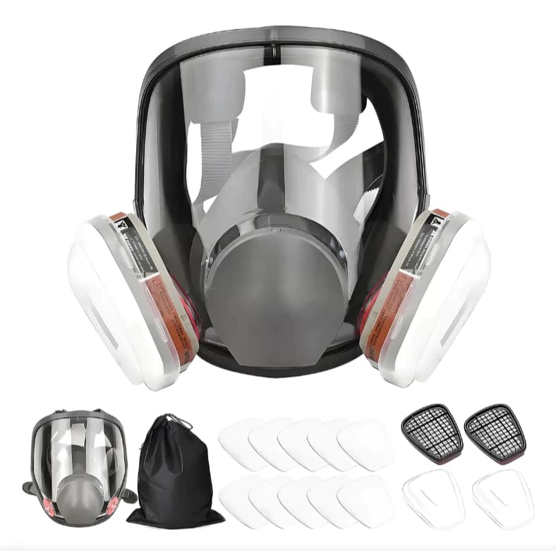 Máscara 6800 Full Face com 10 Filtros 5N11 P2 Para Pintura, Solventes e Trabalhos Industriais