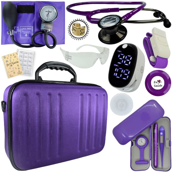 Kit Enfermagem Aparelho De Pressao Estetoscopio Duplo Bic Eternity