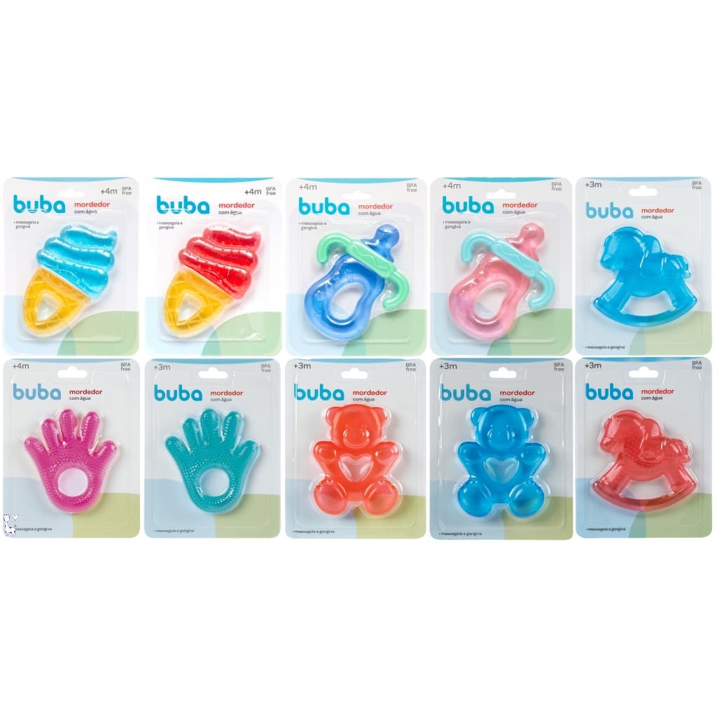 Mordedor de Água Gelado Buba Bebê – Alívio da Gengiva, Dentição Infantil, Seguro e Macio