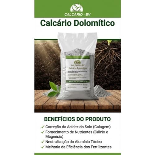 Calcário Dolomítico Corretivo De Solo E pH - Nutrição Com Cálcio E Magnésio Para Plantas E Gramados