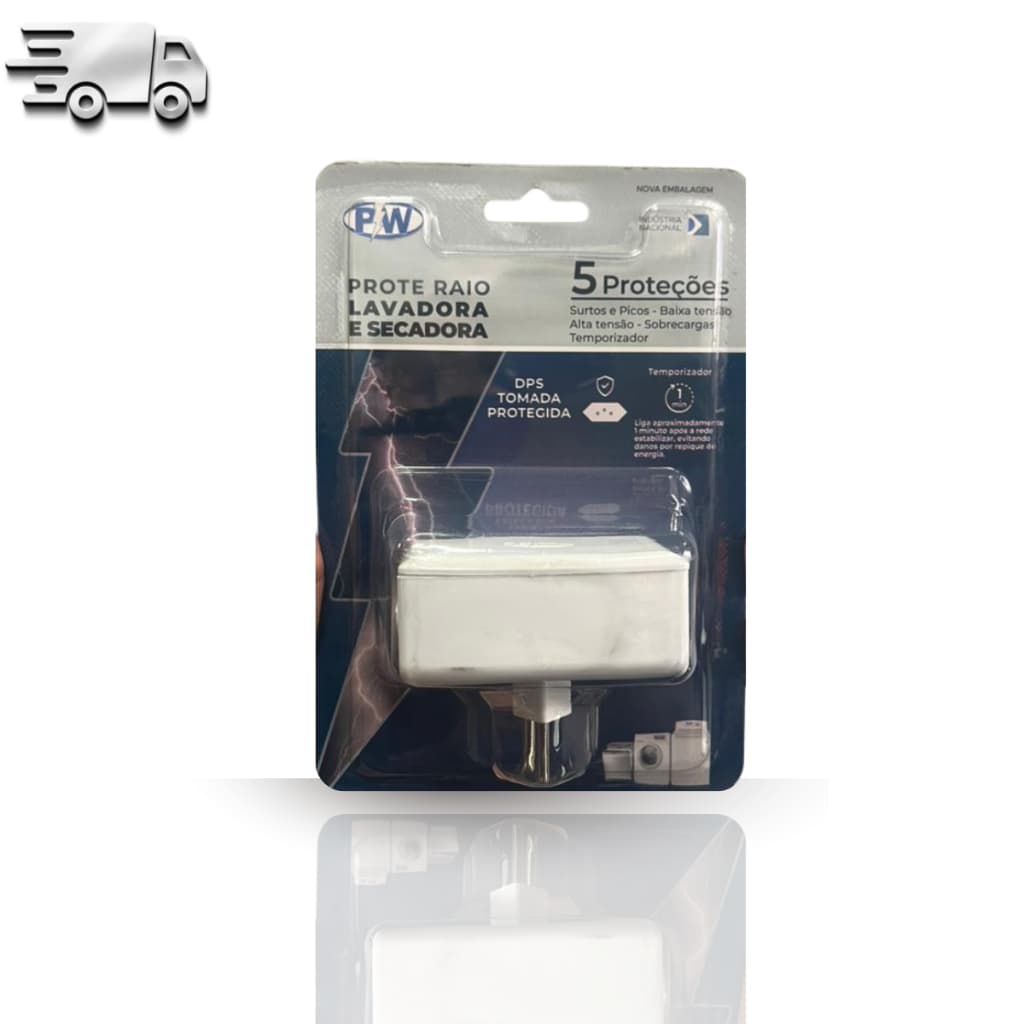 Protetor Contra Raio Pico de Energia Surto Tensão DPS Tomada Geladeira Máquina Lavar Eletrodoméstico