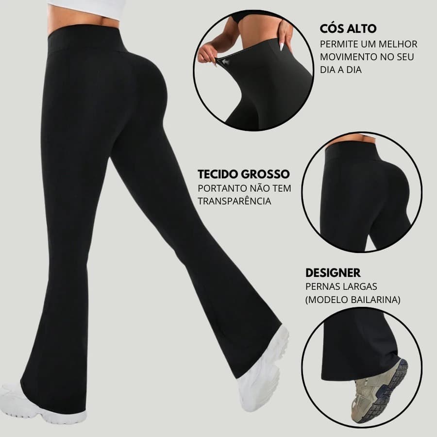 Calça Legging Bailarina Flare Modela bumbum Cintura Alta Promoção