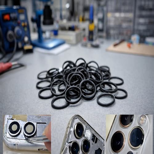 Elástico Borracha Kit 100 Peças Vedação Lente Câmera Lightning X, XR, XS, XS MAX,11, 12, 13, 14, 15
