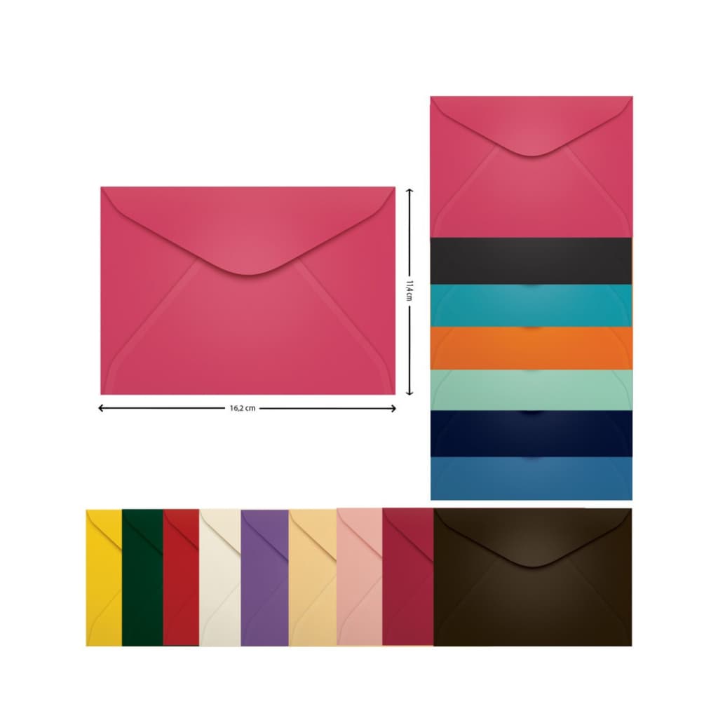 📨 Envelope Carta Convite Colorido 11x16cm (114x162mm) Scrity – Pacote com 100 Unidades