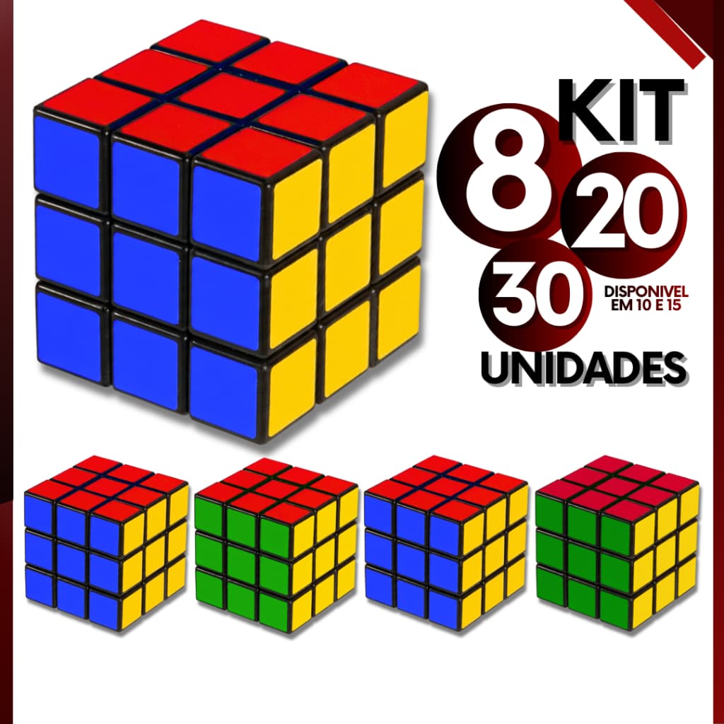 Kit Cubo Mágico 5x5x5cm Brinquedo Educativo Para Crianças e Adultos Atacado ou Lembrancinha